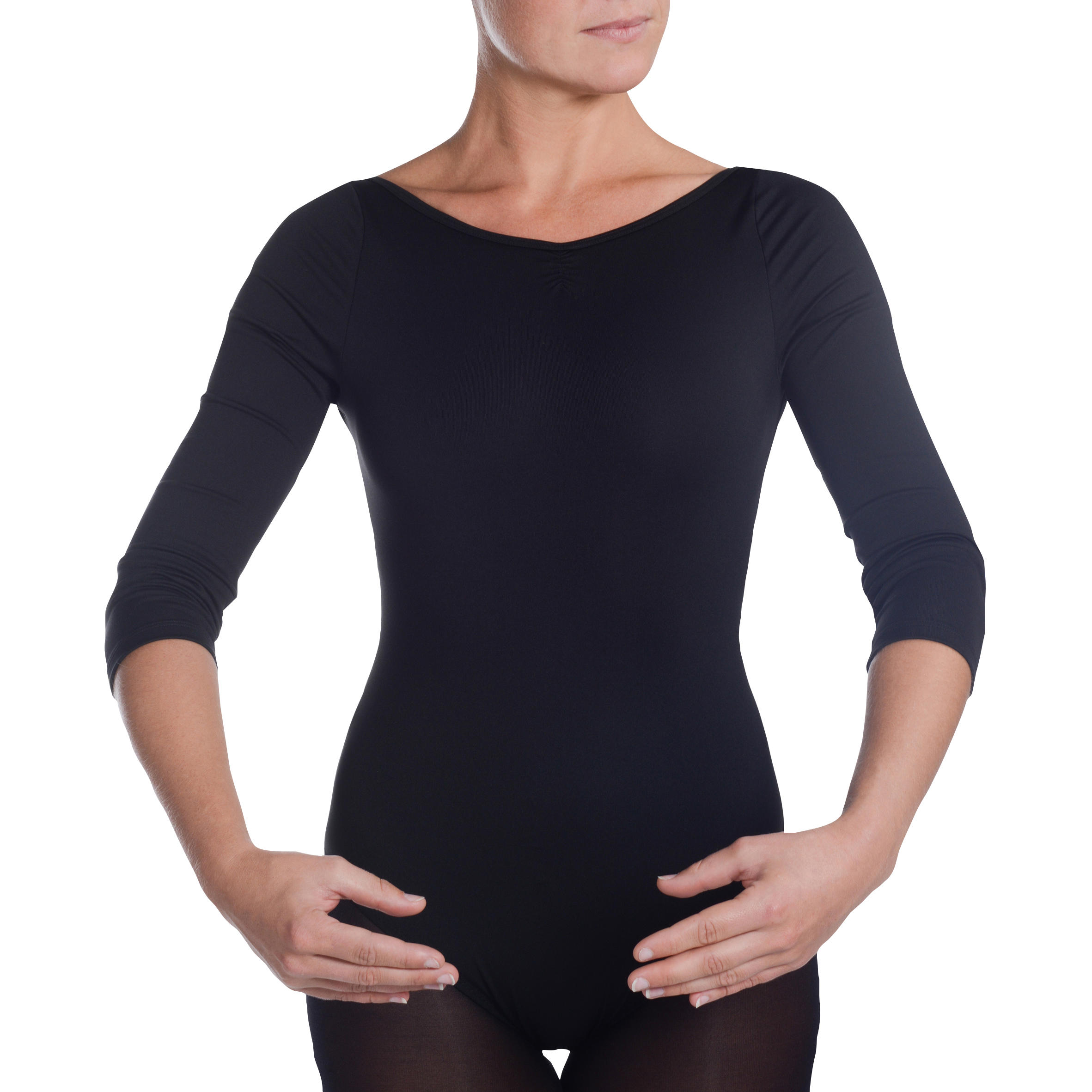 Women's 3/4-Sleeve Ballet Leotard - Black 2/12