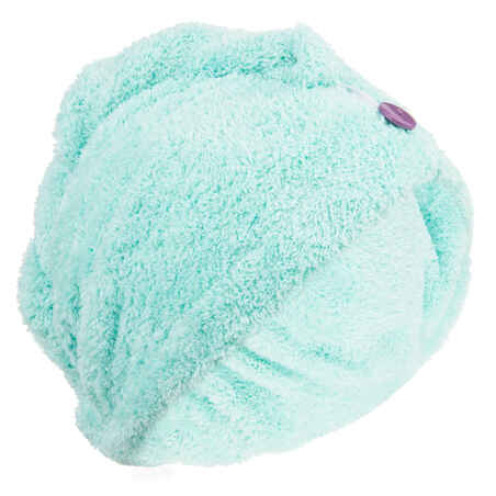 Soft Microfibre Hair Towel - Light Green - Decathlon
