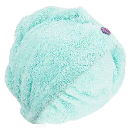 Soft Microfibre Hair Towel - Light Green - Decathlon Soft Microfibre Hair Towel - Light Green - Decathlon