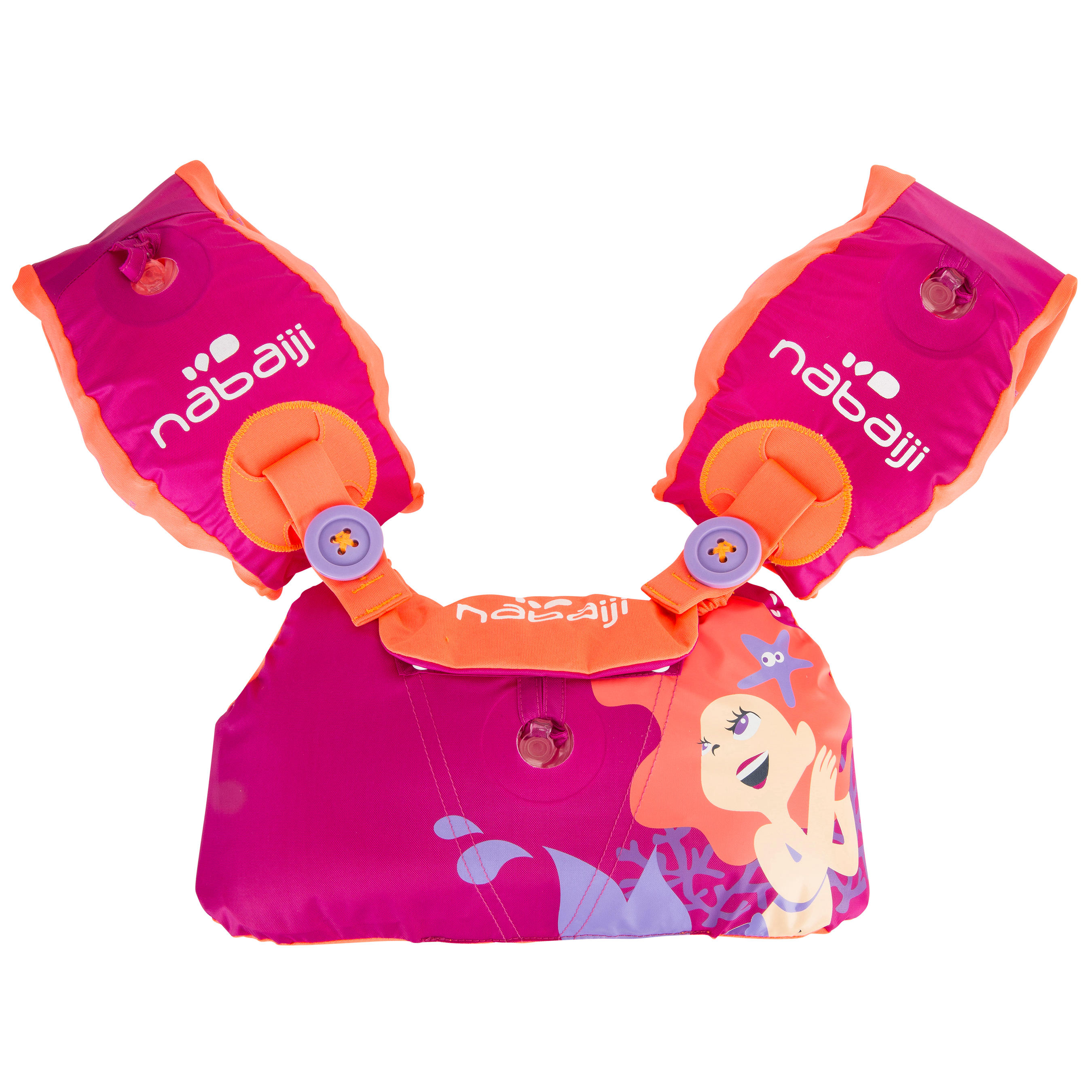 NABAIJI Pink child's TISWIM adaptable armband-waistbands printed "SIRENE"