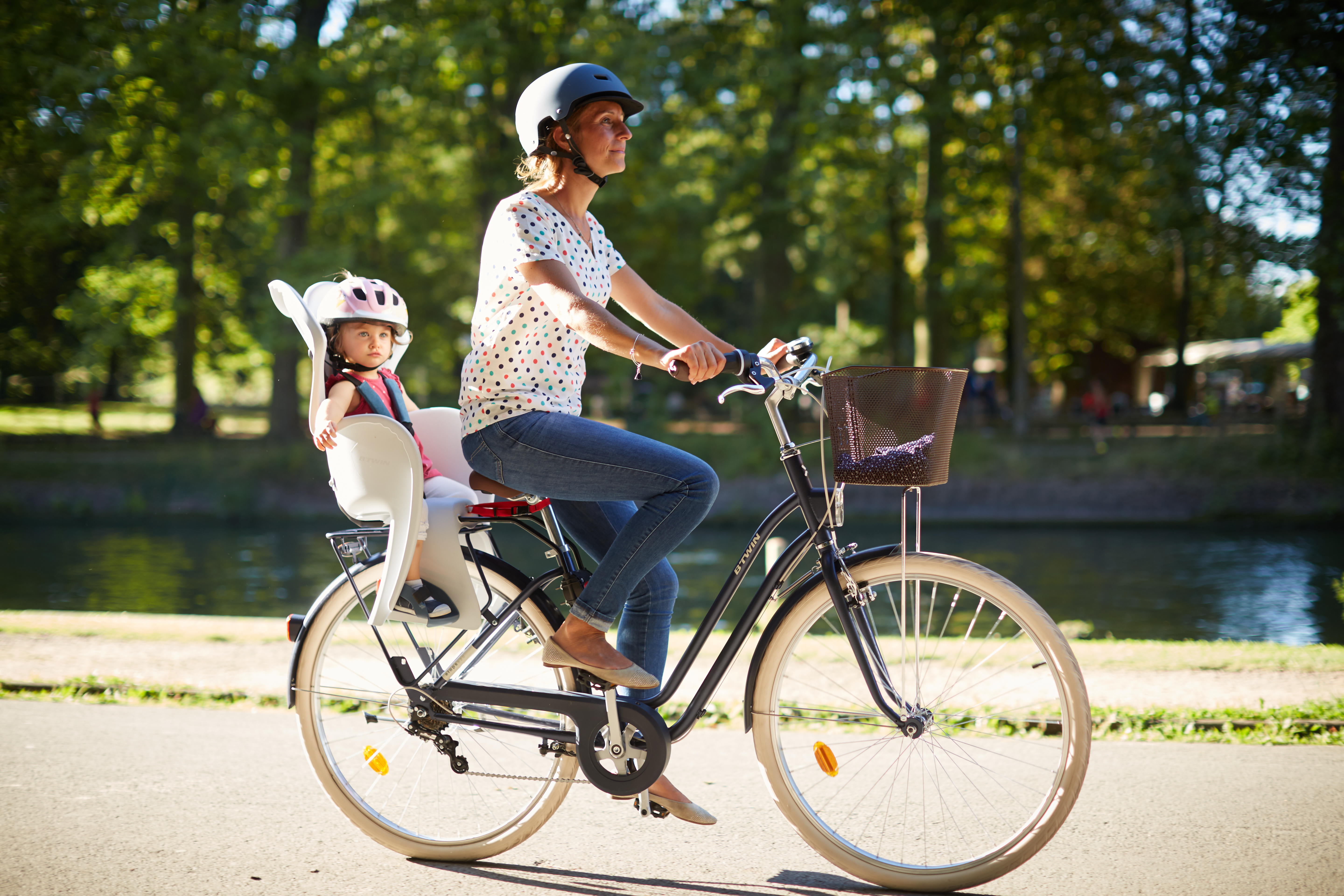 городской женский велосипед с детским креслом