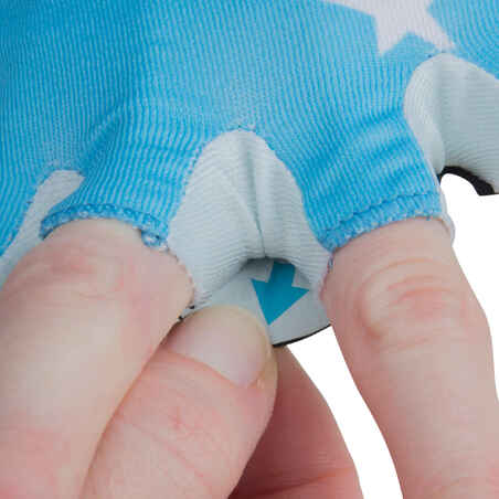 Kids' Fingerless Cycling Gloves - Princess/Blue