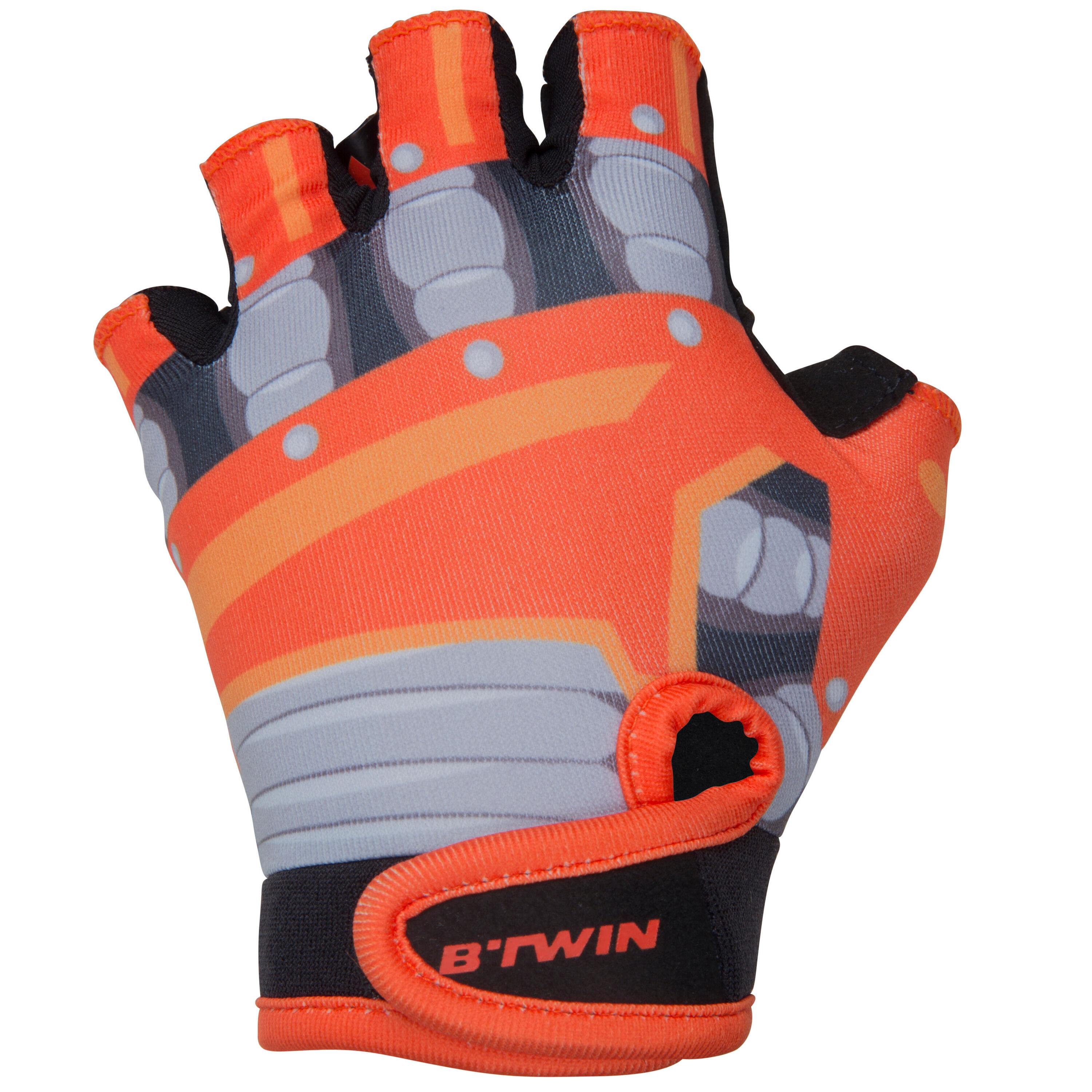 BTWIN Kids' Fingerless Cycling Gloves - Robot