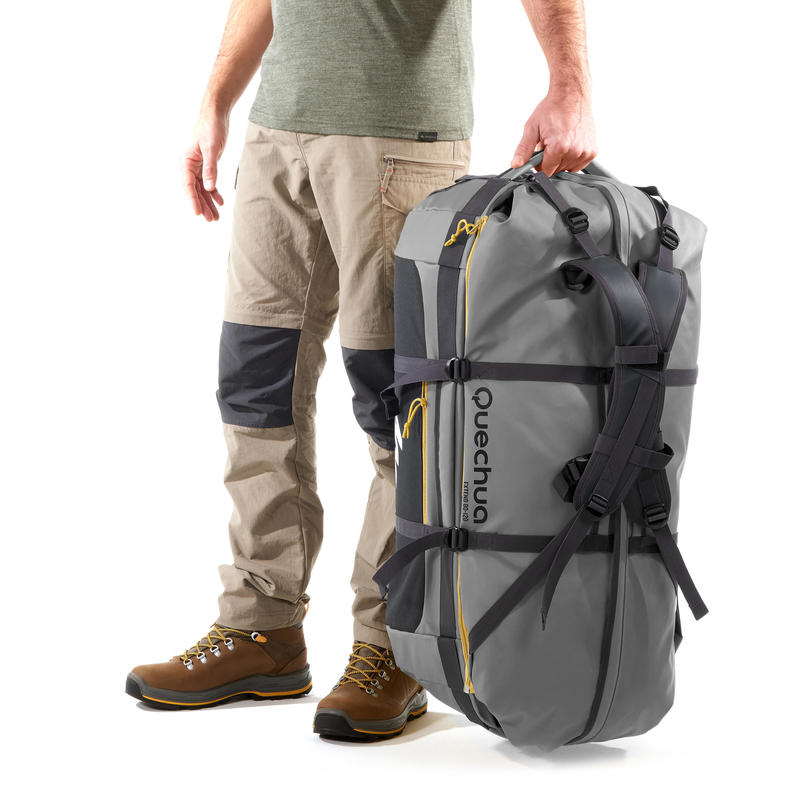 Sac de transport Trekking Voyage extend 80 à 120 litres gris