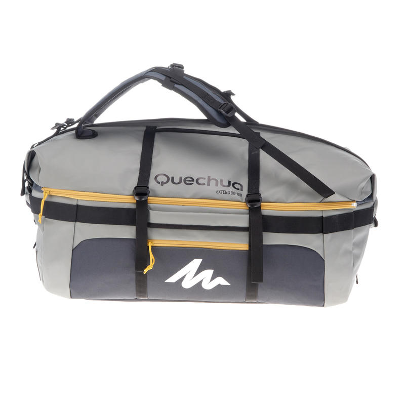 Sac de transport Trekking Voyage extend 80 à 120 litres gris