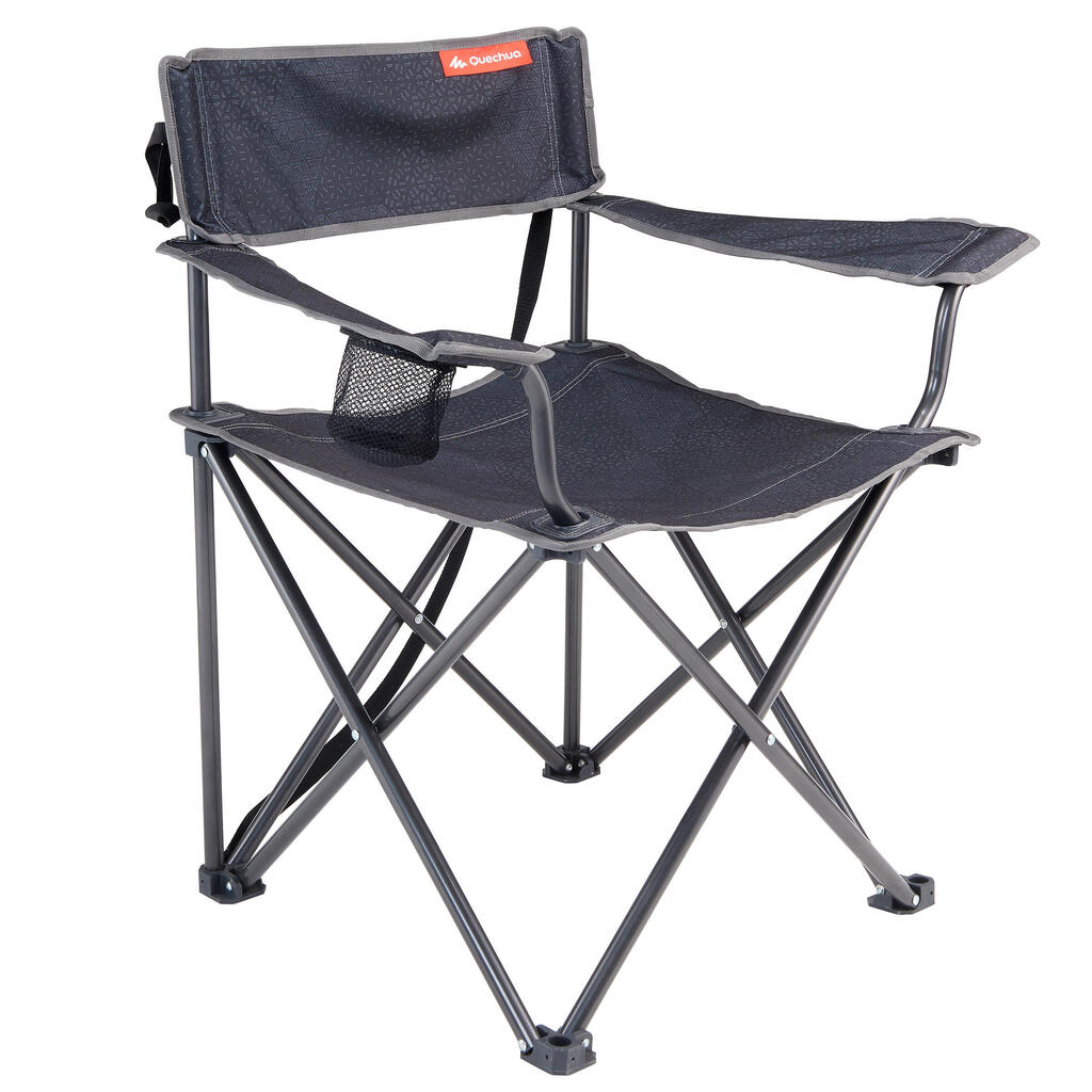 LARGE FOLDING CAMPING CHAIR - GREY