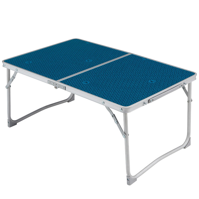 Tavolino campeggio pieghevole basso blu