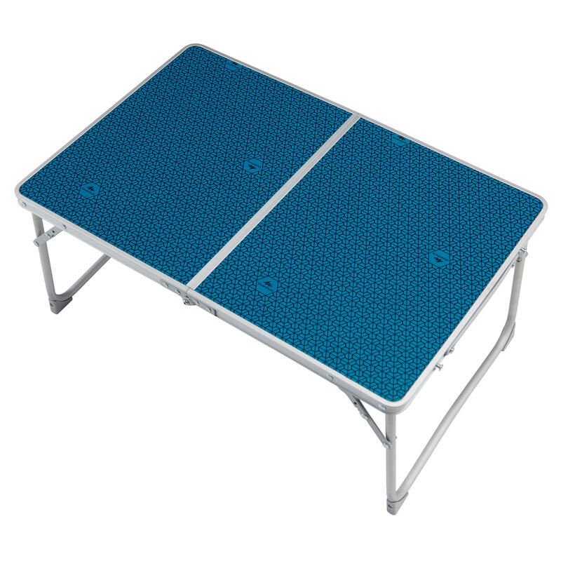 Tavolino campeggio pieghevole basso blu