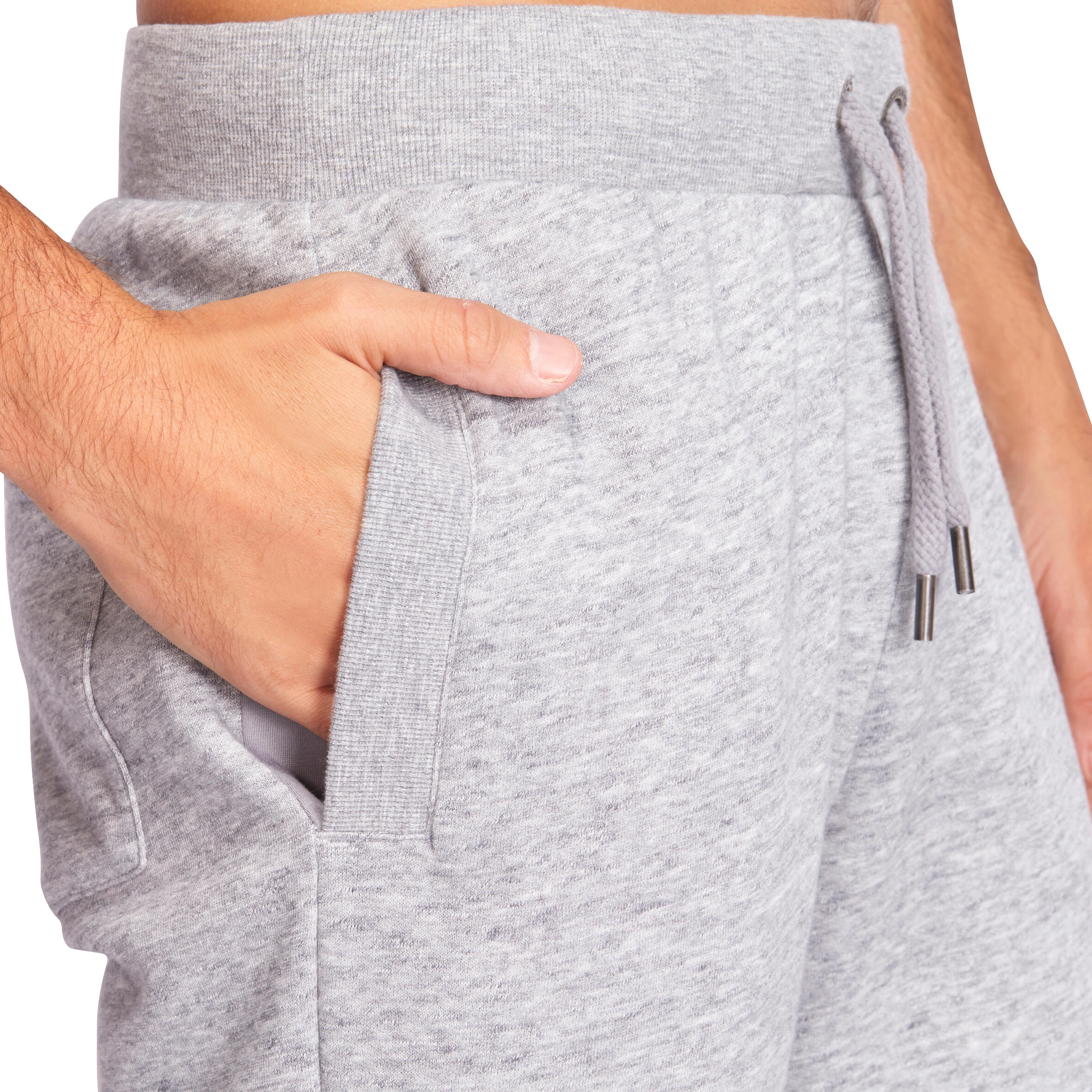 Regular-Fit Brushed Jersey Gym & Pilates Bottoms - Grey 8/12