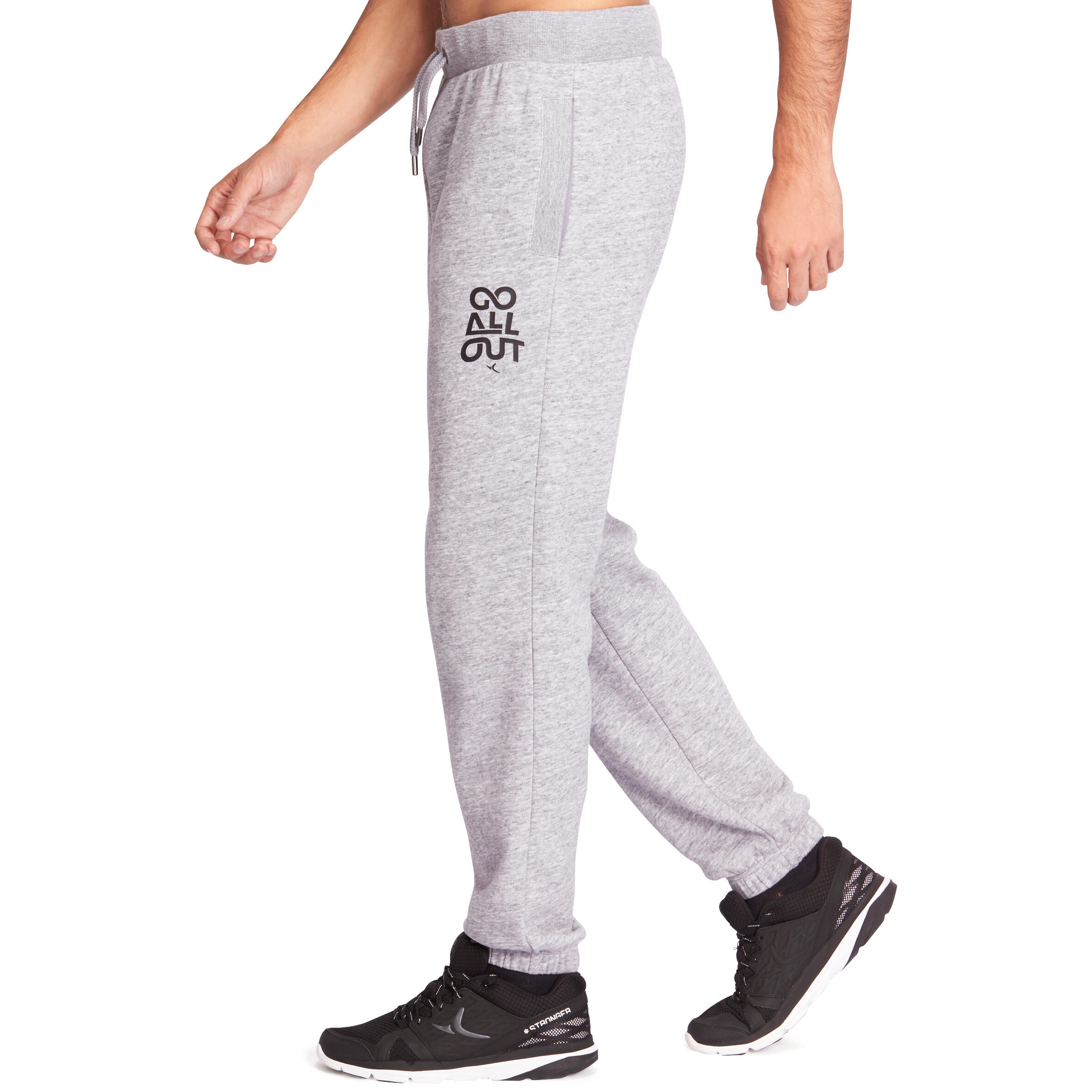 Regular-Fit Brushed Jersey Gym & Pilates Bottoms - Grey 5/12