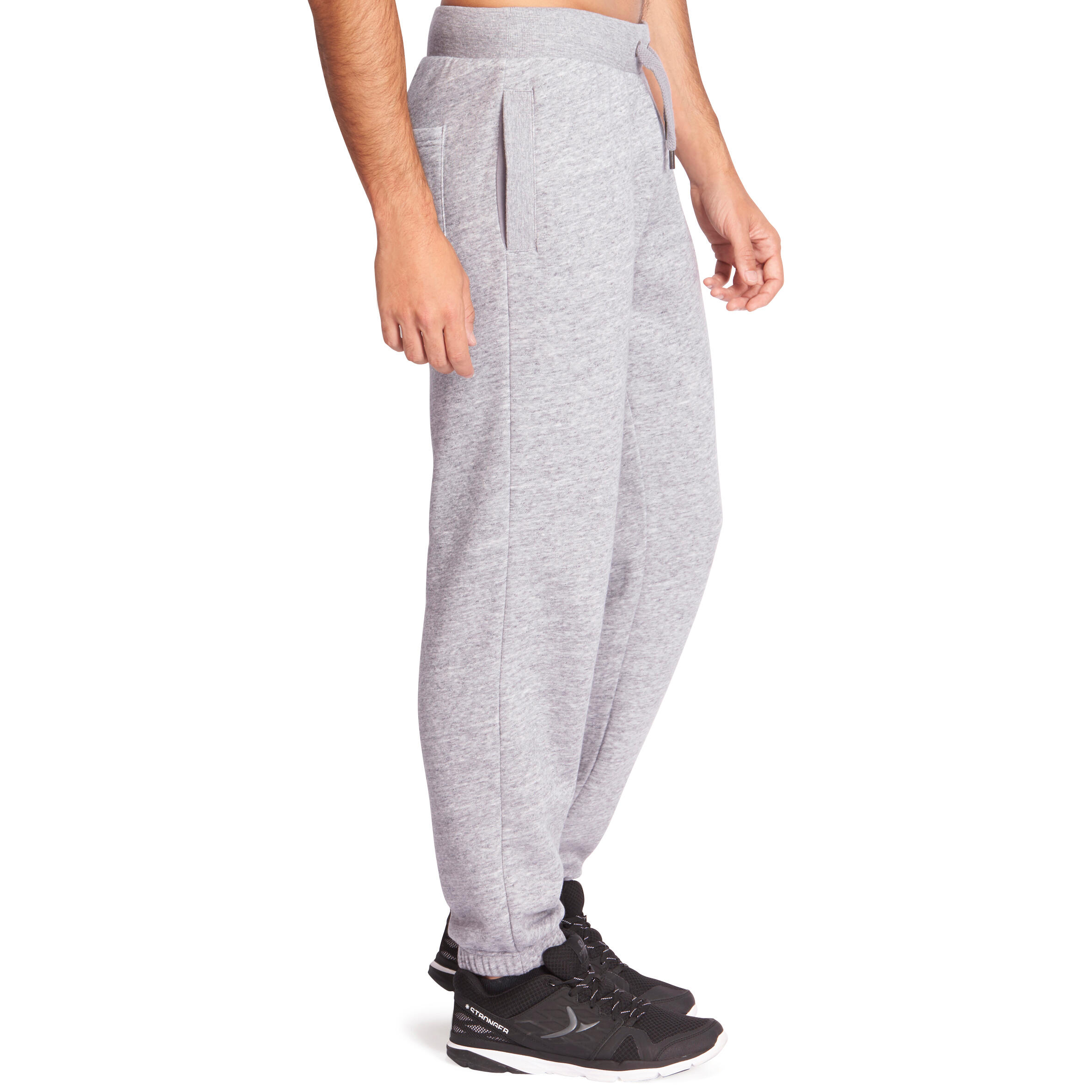 Regular-Fit Brushed Jersey Gym & Pilates Bottoms - Grey 3/12