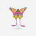 Cerf-volant statique - MFK160 Papillon Rose/Jaune