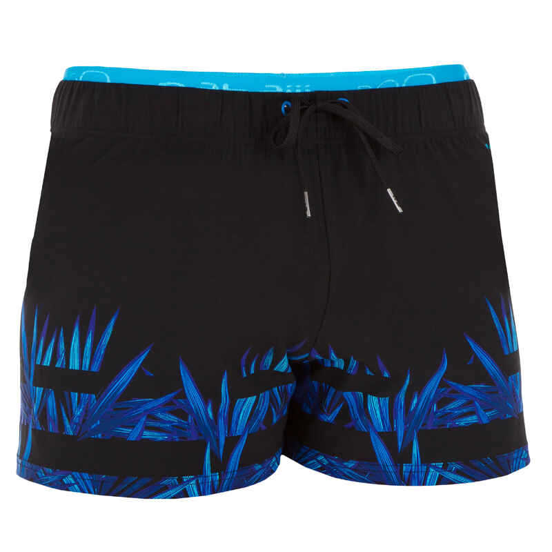 100 MEN'S SHORT SWIM SHORTS - OPI BLACK BLUE