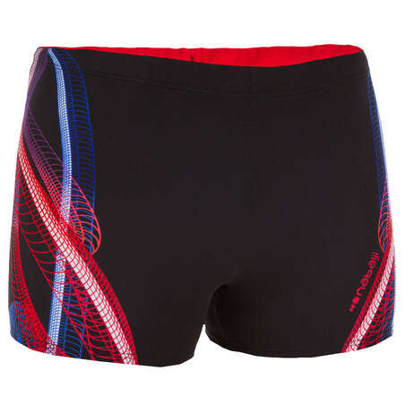 MAILLOT DE BAIN HOMME BOXER 500 PRINT SERP  ROUGE