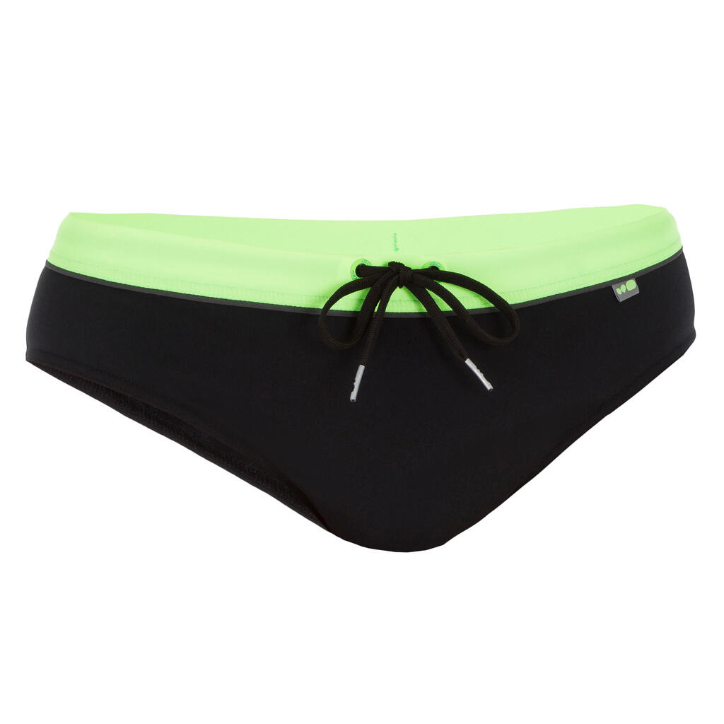 Badehose Slip 900 Pep Herren schwarz/grün