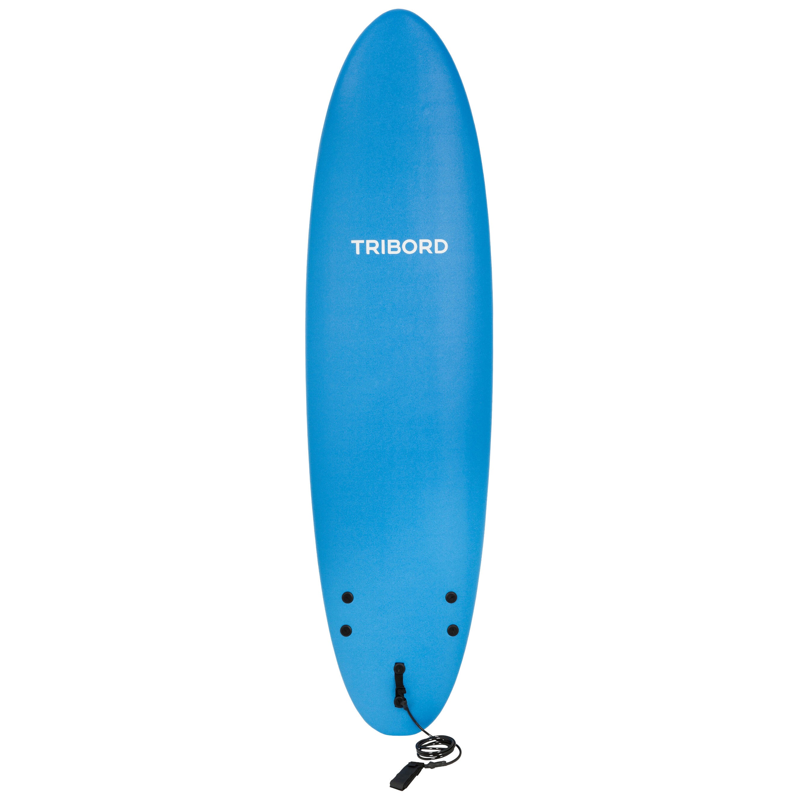 Olaian Surfboard in foam 100 7'. Geleverd met een leash en 3 vinnen