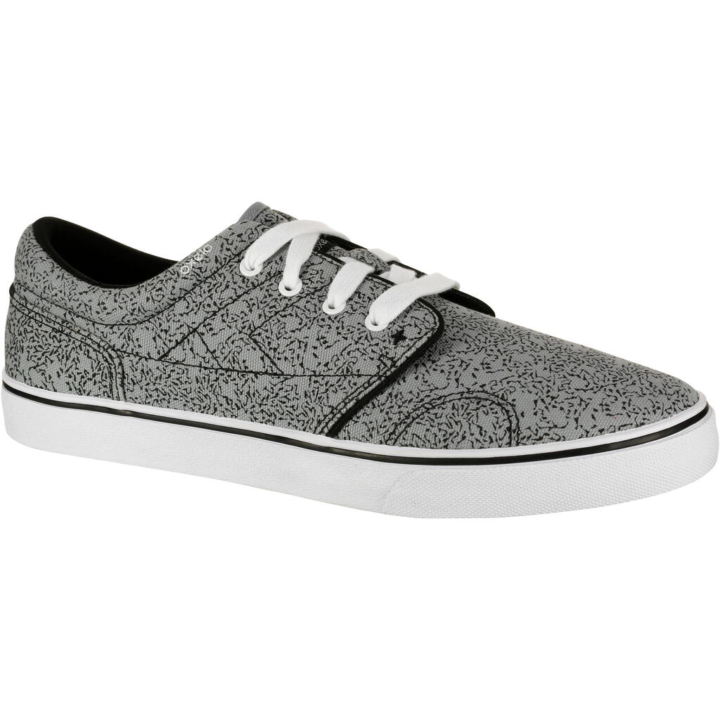 Vulca 100 Canvas Adult Skateboarding Longboarding Low-Top Shoes - All Over Grey