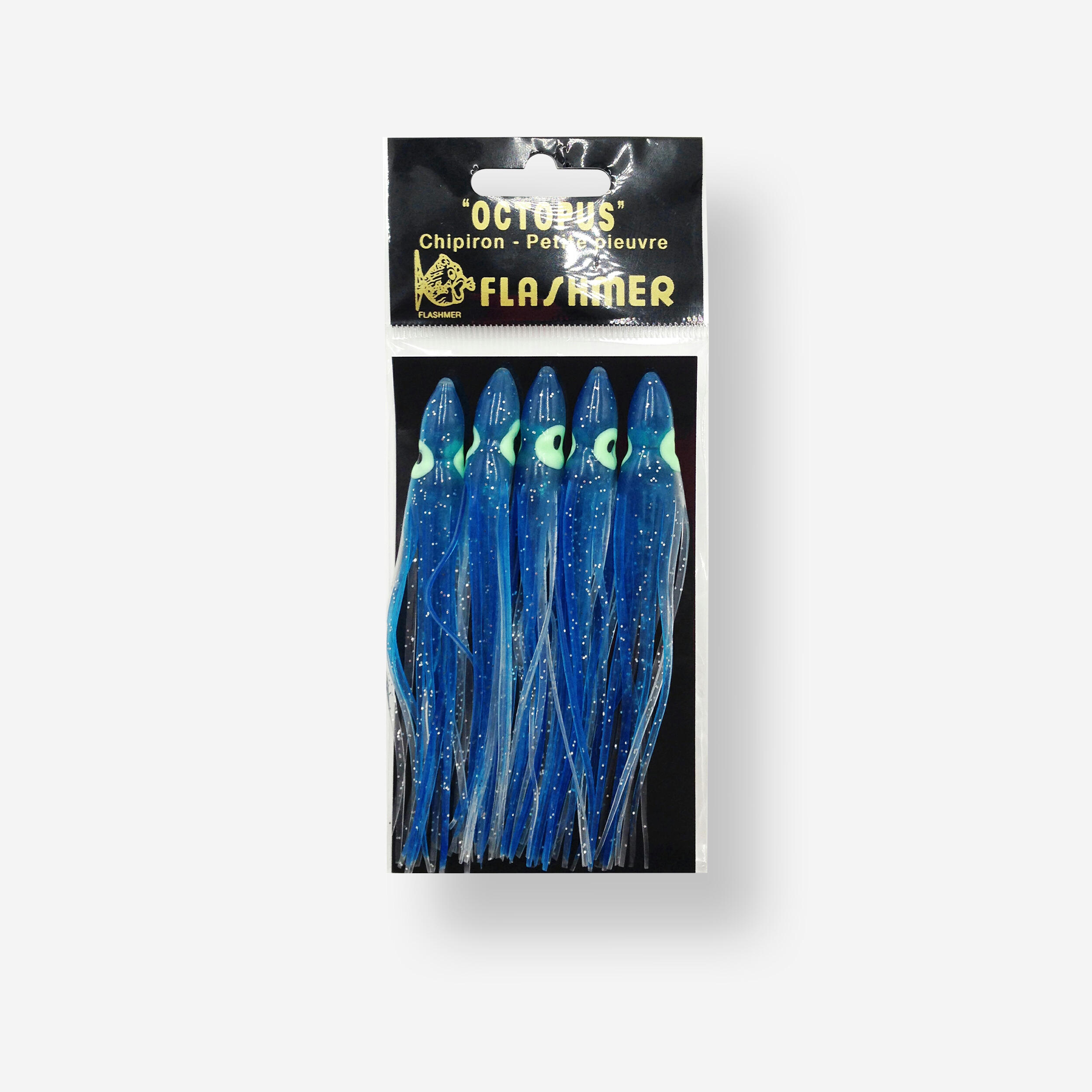 FLASHMER Gummiköderset Oktopus 11 cm blau Meeresangeln 5 Stück | 03504873800059 FLASHMER Gummiköderset Oktopus 11 cm blau Meeresangeln 5 Stück | 03504873800059