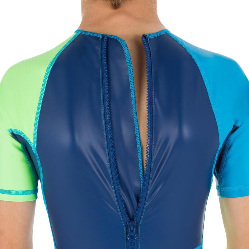 Schwimmanzug Shorty Thermo 100 Kloupi Jungen blau/grün