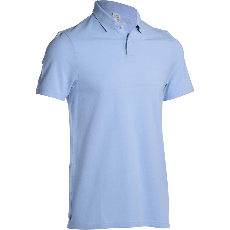 100 Men's Golf Short Sleeve Temperate Weather Polo Shirt - Sky Blue