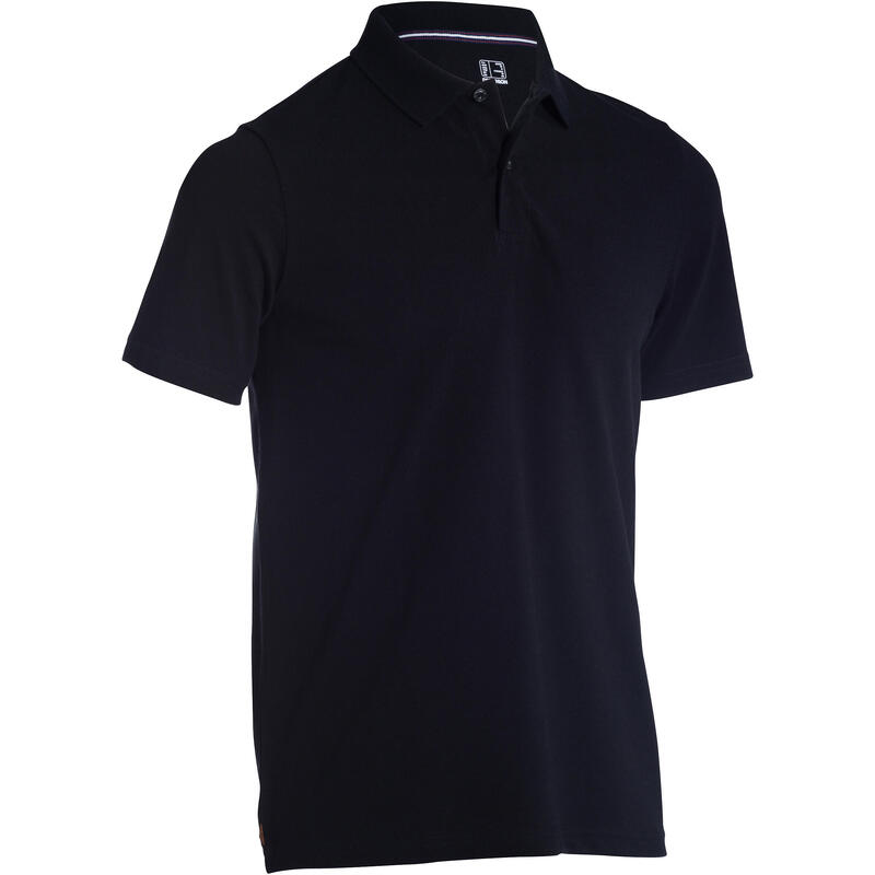 Polo de golf homme manches courtes 500 temps chaud noir Polo de golf homme manches courtes 500 temps chaud noir
