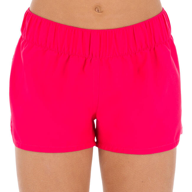 Girls' Short Boardshorts with Elasticated Waistband - Pink