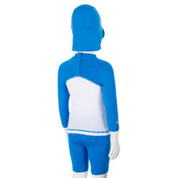 Baby UV Protection Surfing Cap Cropped Trousers T-Shirt Set - Blue