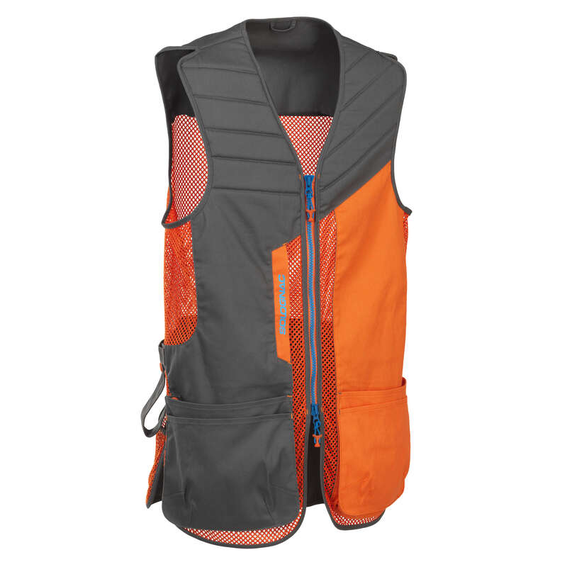 CLAY SHOOTING EQUIPMENT Shooting and Hunting - GILET CLAY PIGEON 500 ORANGE SOLOGNAC - Clay Pigeon Shooting