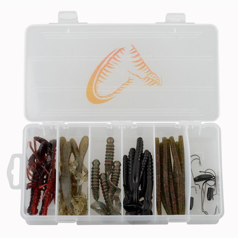 SEÑUELOS FLEXIBLES PESCA PRO PACK KIT BLACK BASS