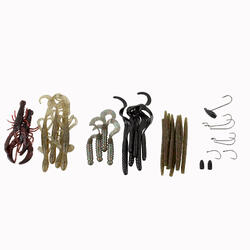 LEURRES SOUPLES PÊCHE PRO PACK KIT BLACK BASS