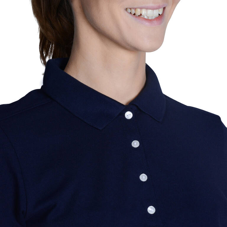 Women's golf short-sleeved polo shirt MW500 blue