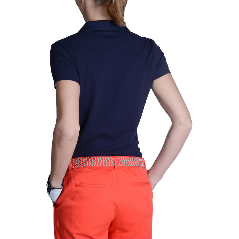 Women's golf short-sleeved polo shirt MW500 blue