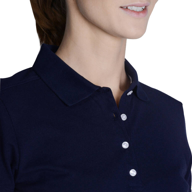 Women's golf short-sleeved polo shirt MW500 blue