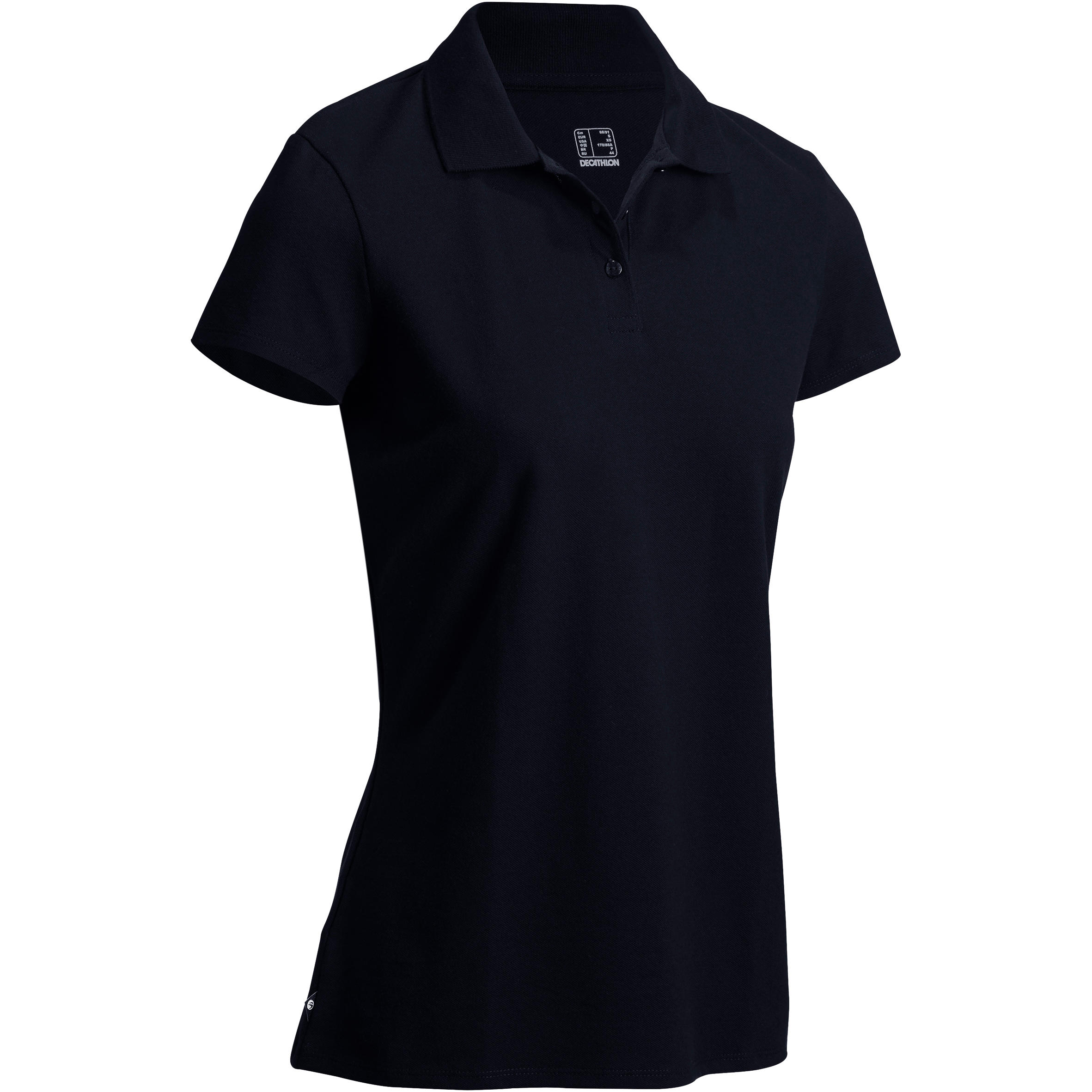 women's fitted black polo shirts