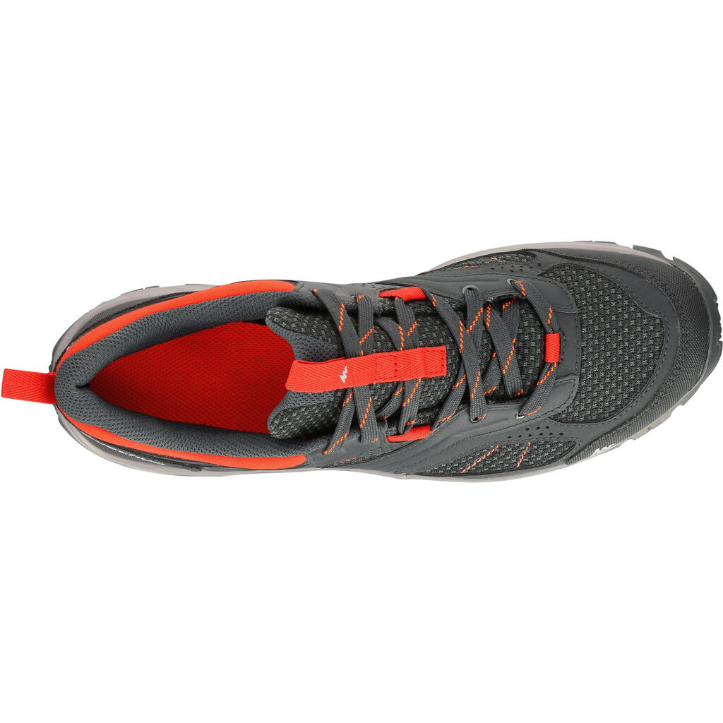 Zapatillas de excursión montaña hombre Forclaz 100 Negro / Rojas