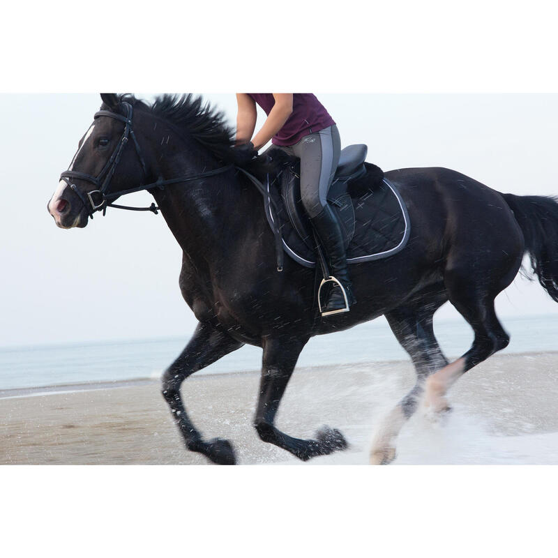 Tapis de selle équitation cheval GRIPPY noir/gris