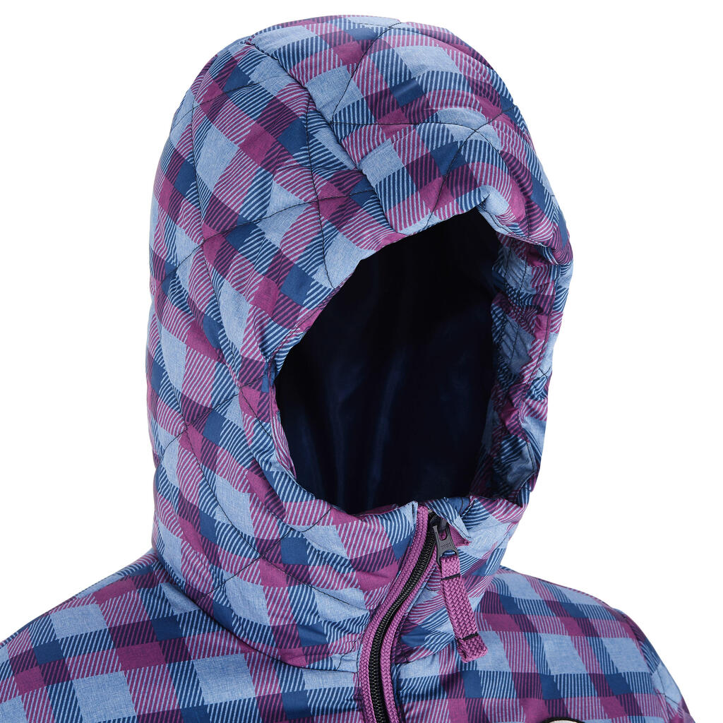 Daunenjacke Arpenaz 600 Damen violett kariert