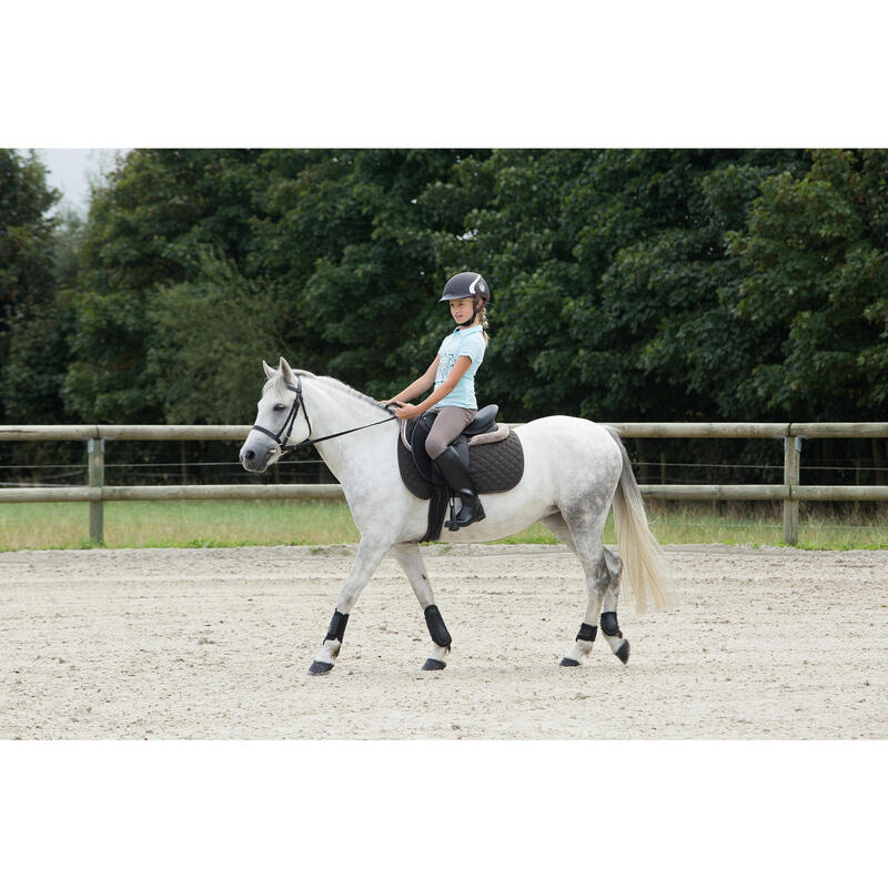 Tapis de selle équitation poney et cheval SCHOOLING marron