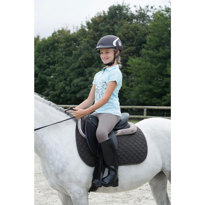 Tapis de selle équitation poney et cheval SCHOOLING marron