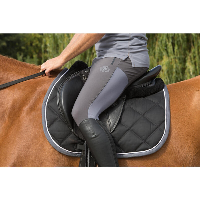 Tapis de selle équitation cheval GRIPPY noir/gris