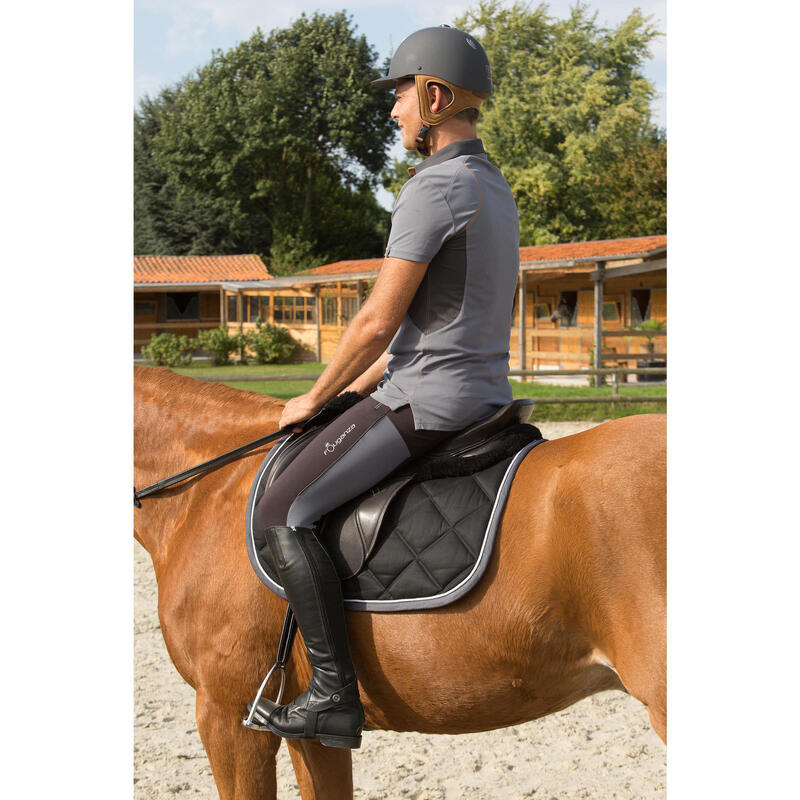 Tapis de selle équitation cheval GRIPPY noir/gris