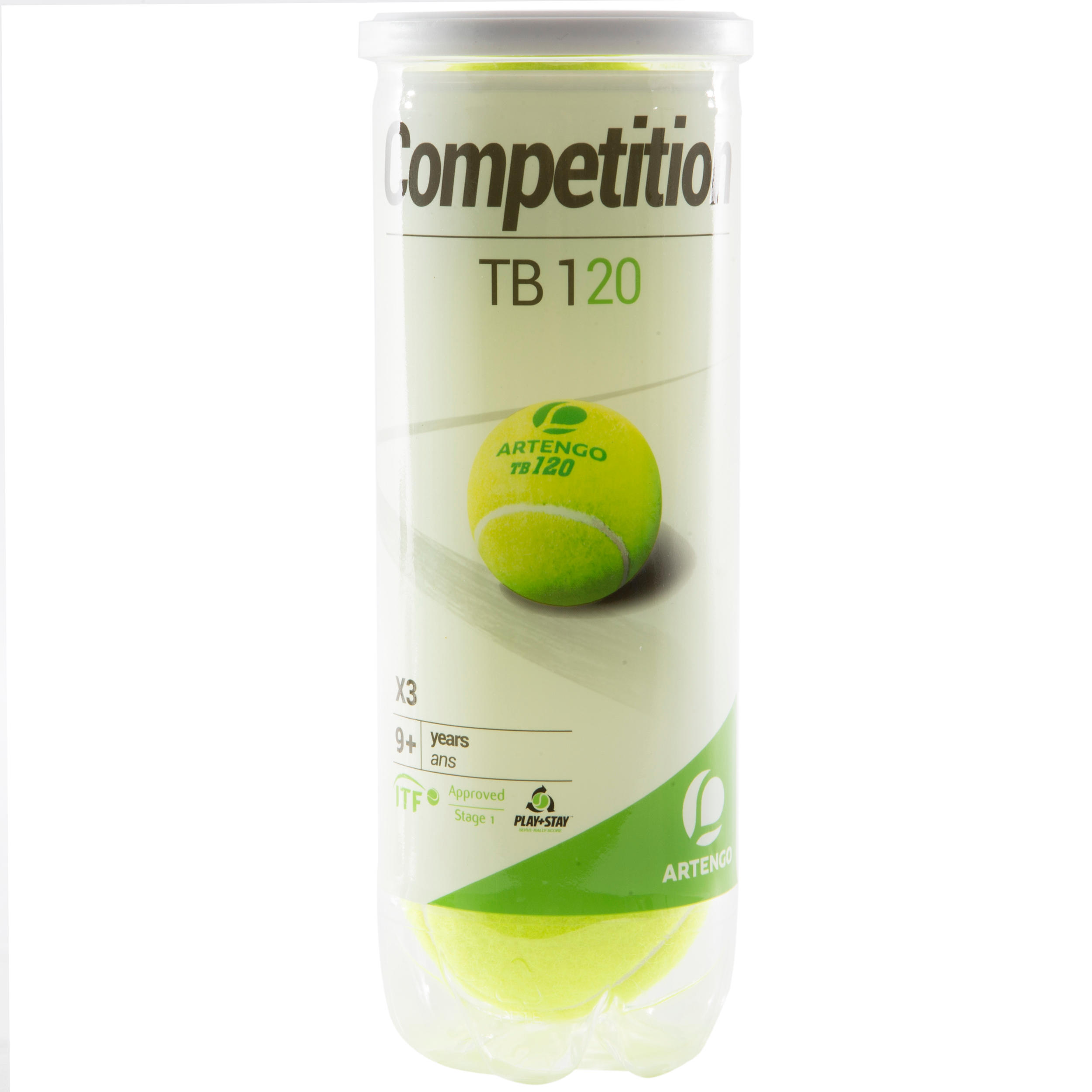 Set de 3 mingi Tenis TB120
