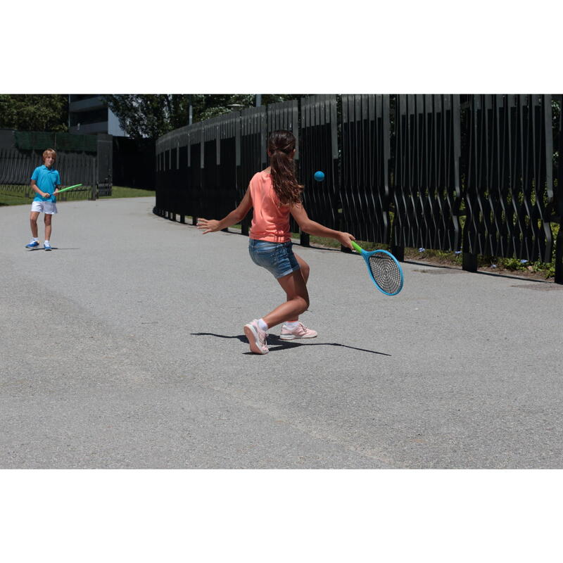 Set met 2 rackets en 1 bal Funyten blauw groen