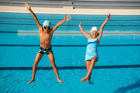 B-Active Boys' Boxer Swim Shorts - Alljaws Green