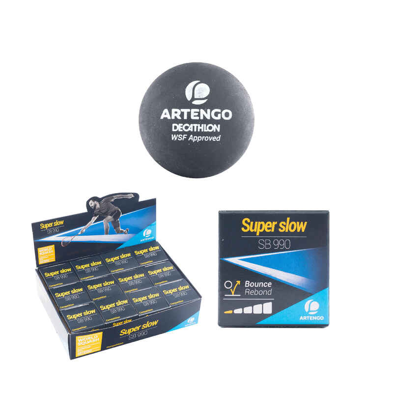 SB 990 Double Yellow Dot Squash Balls 36Pack Decathlon