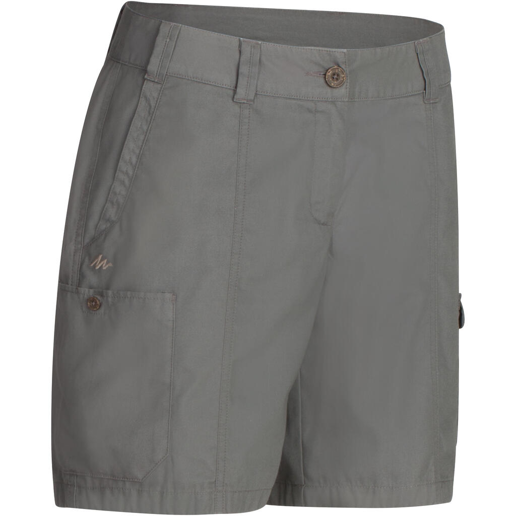 SHORT TREKKING MUJER TRAVEL100 GRIS