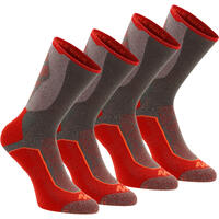 Chaussettes de randonnée montagne tiges high. 2 paires MH 520 rouge