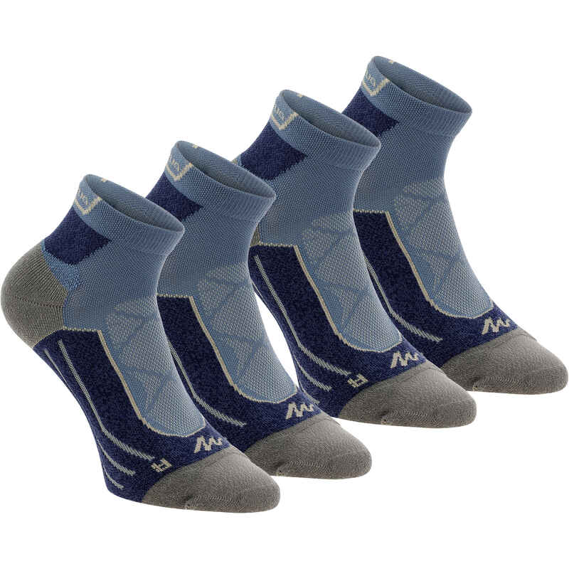 Mid-Length Mountain Hiking Socks. MH 900 2 Pairs - blue/grey