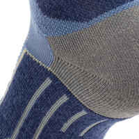 Mid-Length Mountain Hiking Socks. MH 900 2 Pairs - blue/grey