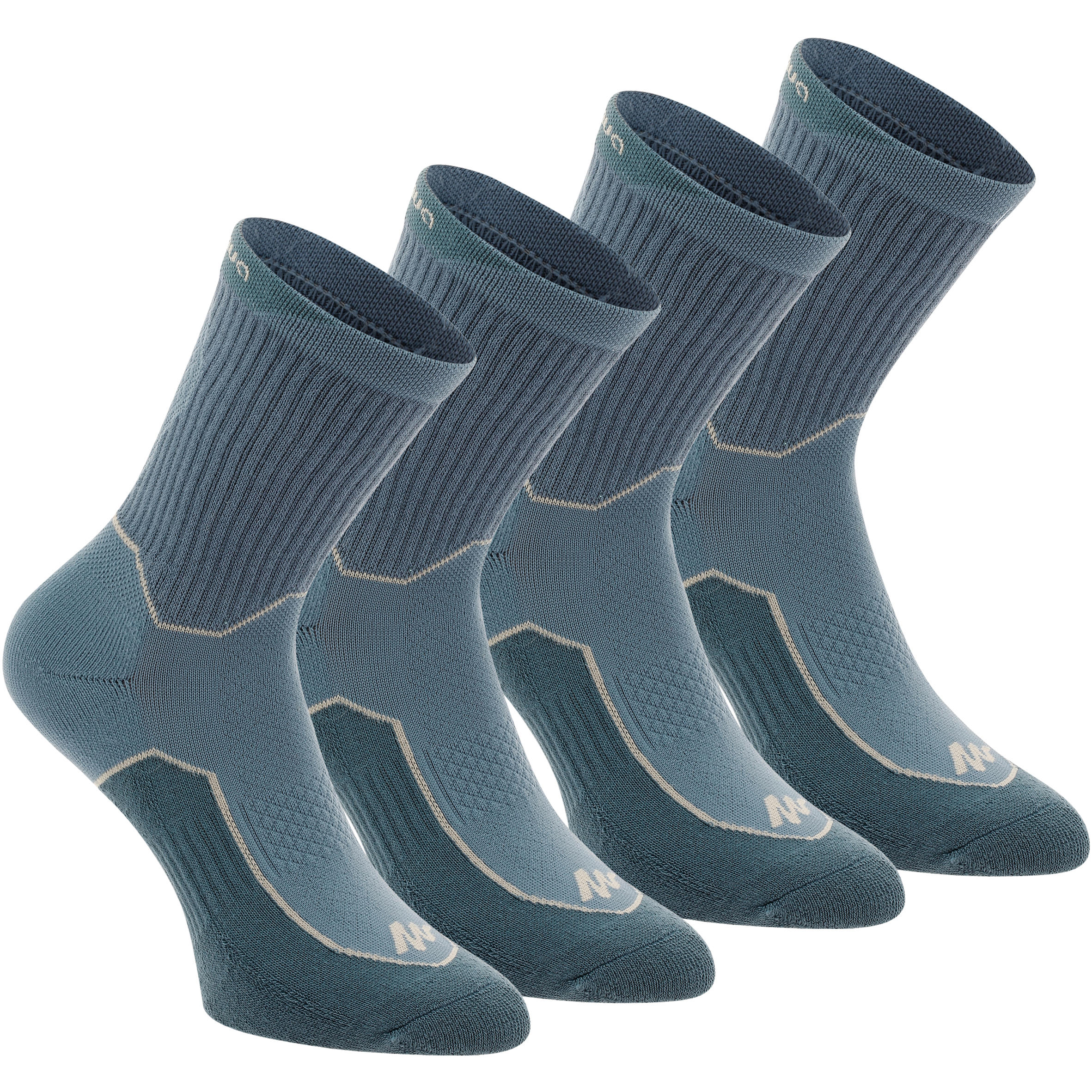 QUECHUA Arpenaz 100 Adult High cut Nature Hiking Socks 2 pairs - Blue.